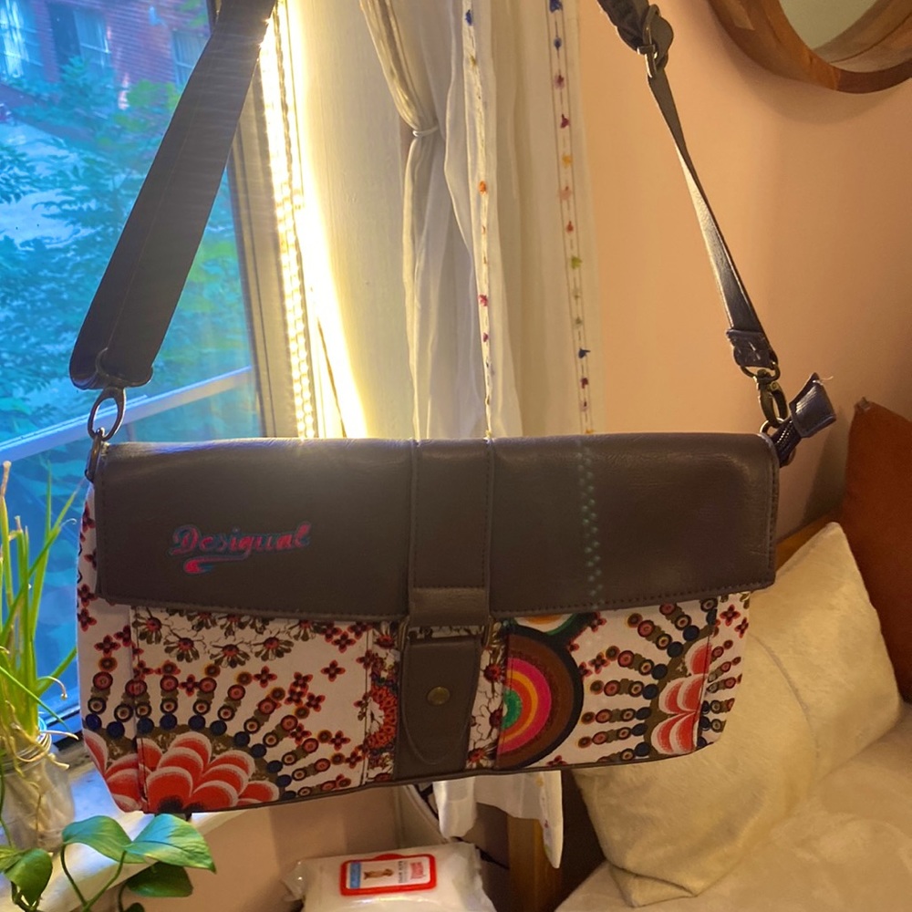Desigual colorful with straps NWT orange and pink boho pattern